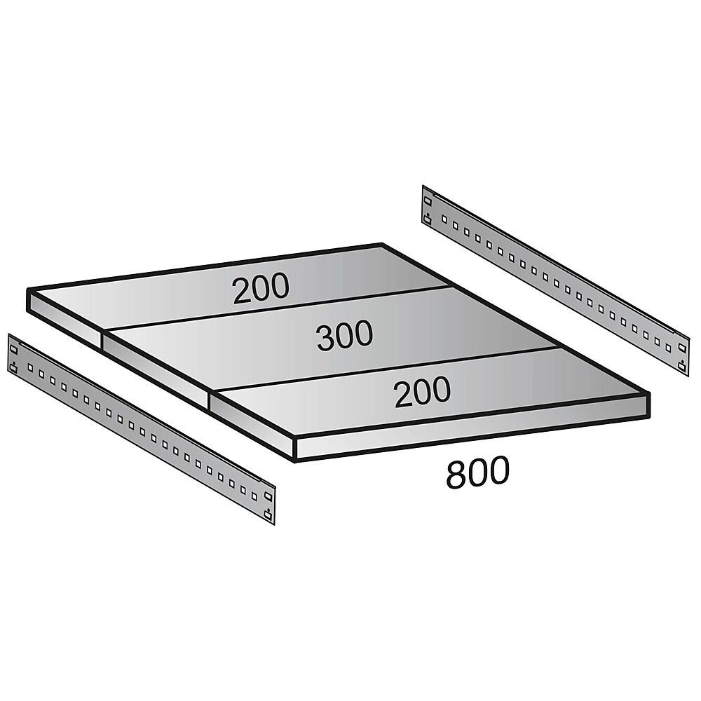 Fachboden für CLEANA-Steckregal Bodenbreite 800 mm Tiefe 700 mm