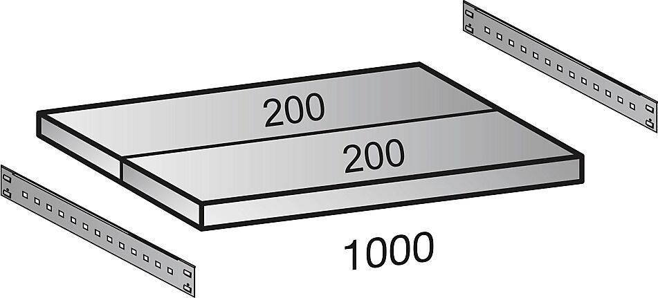 Fachboden für CLEANA-Steckregal Bodenbreite 1000 mm Tiefe 400 mm