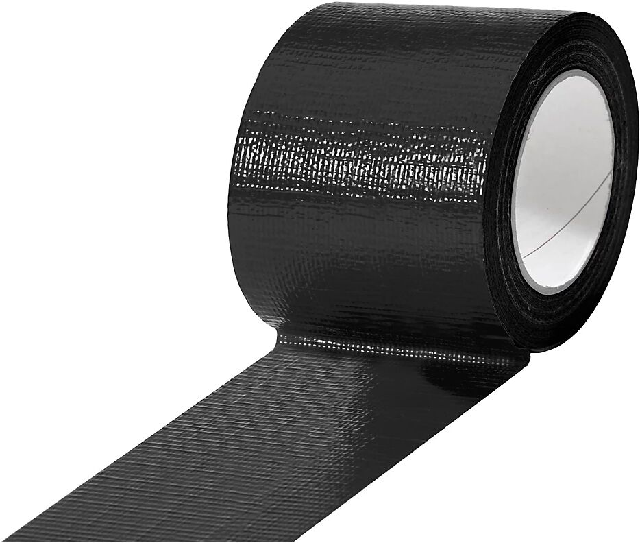 Gewebeband in verschiedenen Farben VE 12 Rollen, schwarz, Bandbreite 75 mm