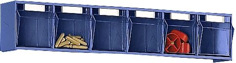 Klappkasten-System Gehäuse-HxBxT 113 x 600 x 91 mm 6 Kästen, blau, ab 10 Stk