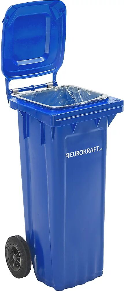 EUROKRAFTpro Großmülltonne aus Kunststoff, nach DIN EN 840 Volumen 80 l, BxHxT 448 x 932 x 514 mm blau, ab 5 Stk