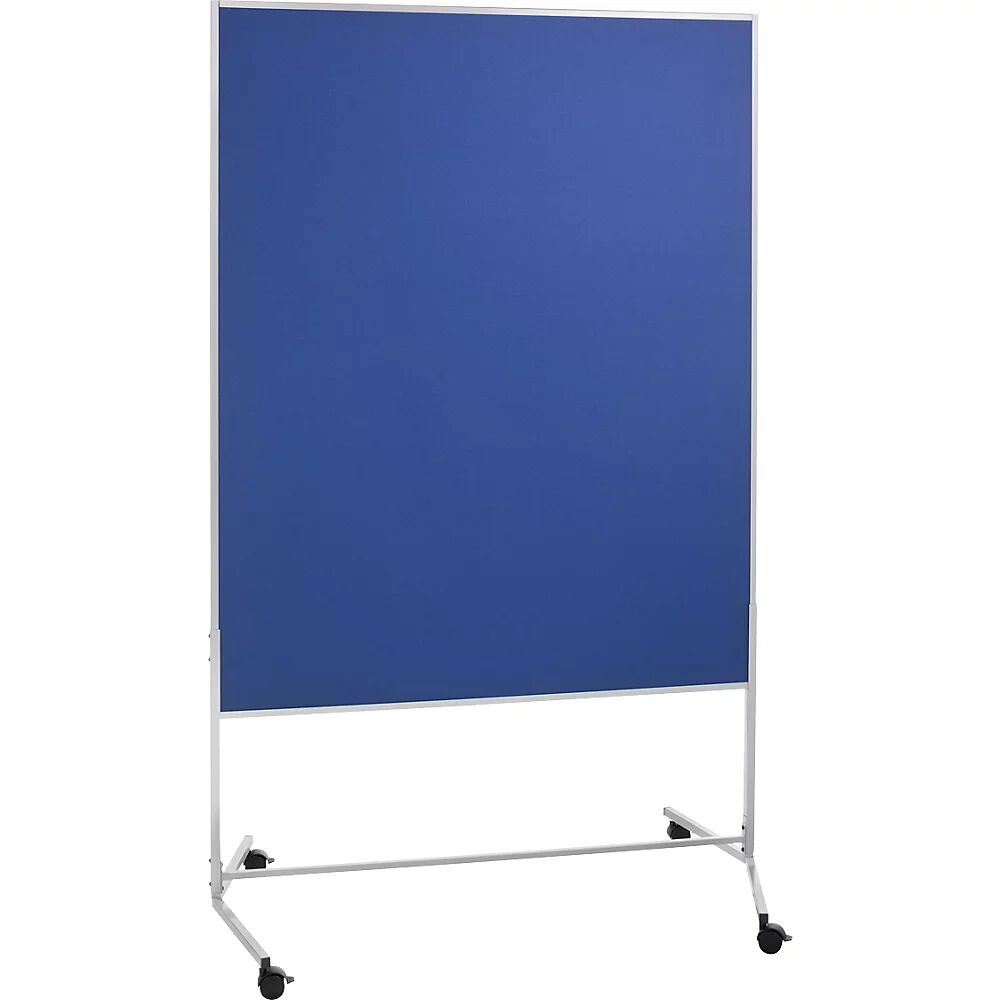 EUROKRAFTbasic Moderationswand, mobil Textilbezug BxH 1200 x 1500 mm, blau