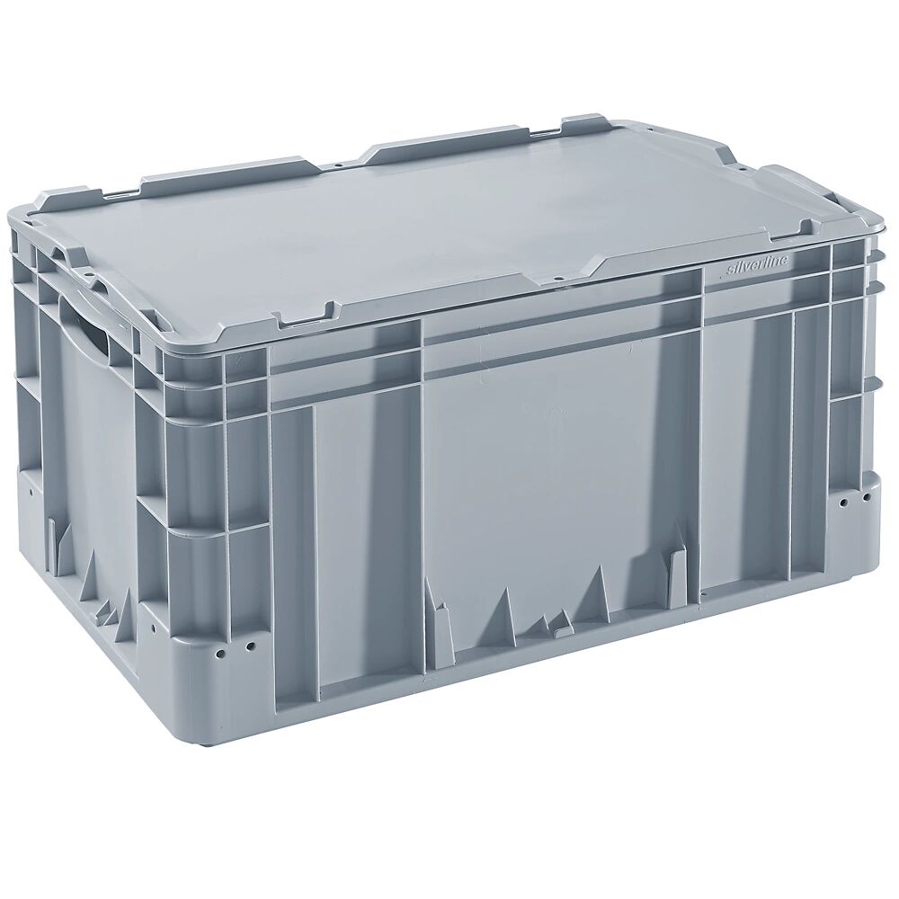 Stapelbehälter aus Polypropylen Inhalt 60 l, Außenmaße LxBxH 600 x 400 x 320 mm grau