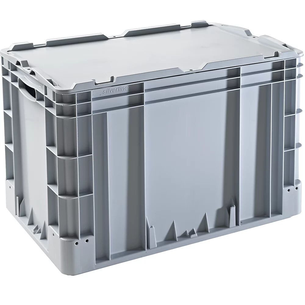 Stapelbehälter aus Polypropylen Inhalt 80 l, Außenmaße LxBxH 600 x 400 x 420 mm grau, ab 10 Stk