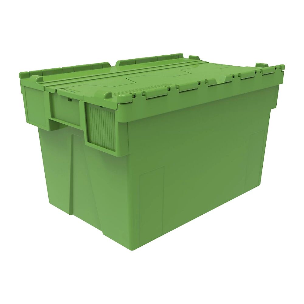 Mehrweg-Stapelbehälter, VE 5 Stk LxBxH 600 x 400 x 365 mm grün, Deckel grün