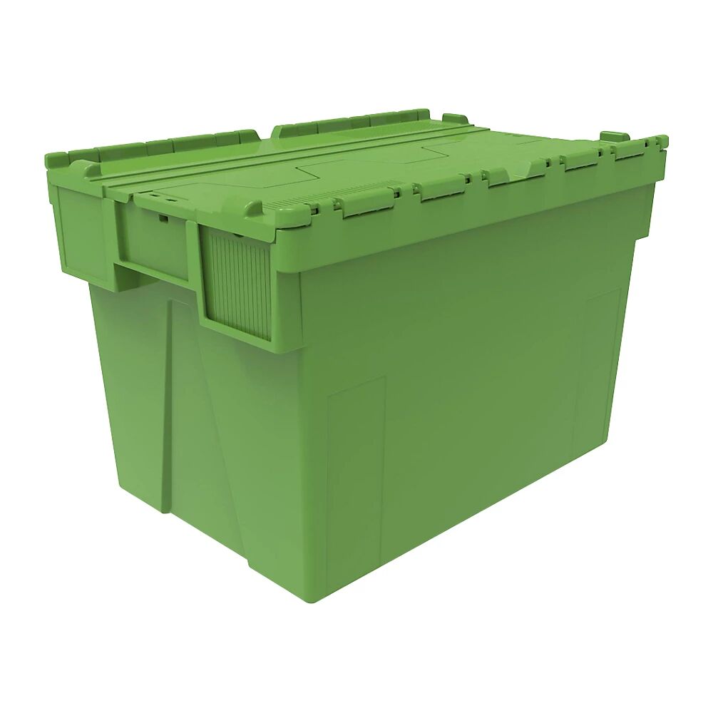 Mehrweg-Stapelbehälter, VE 5 Stk LxBxH 600 x 400 x 400 mm grün, Deckel grün
