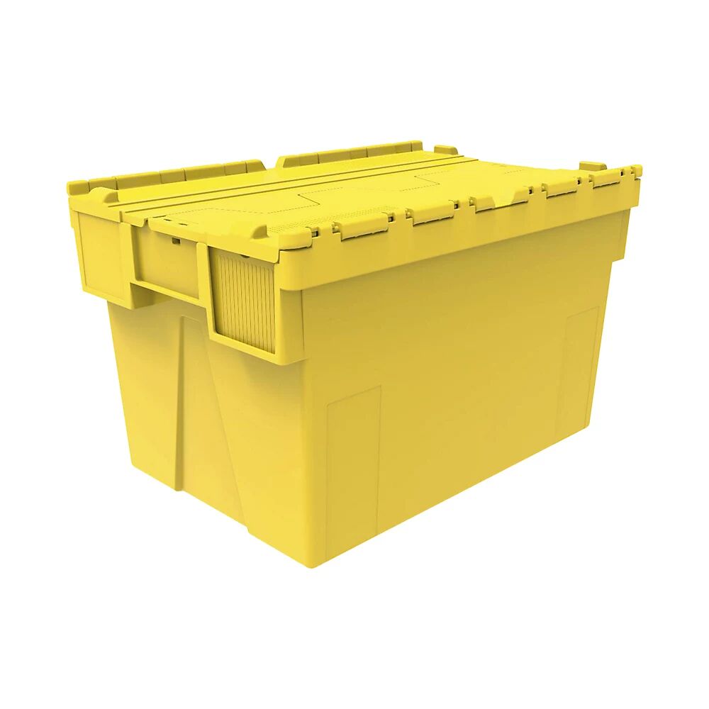 Mehrweg-Stapelbehälter, VE 5 Stk LxBxH 600 x 400 x 365 mm gelb, Deckel gelb