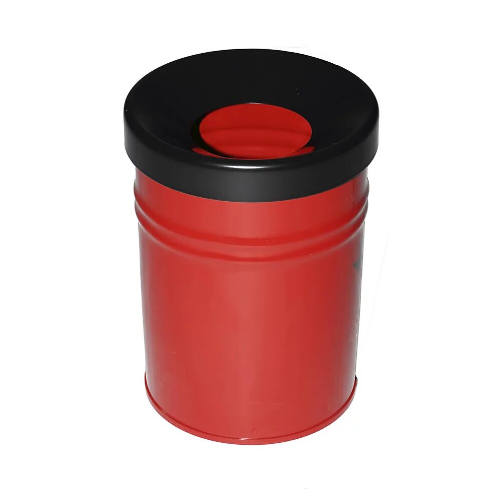 Abfallbehälter, selbstlöschend Volumen 24 l, HxØ 370 x 295 mm rot