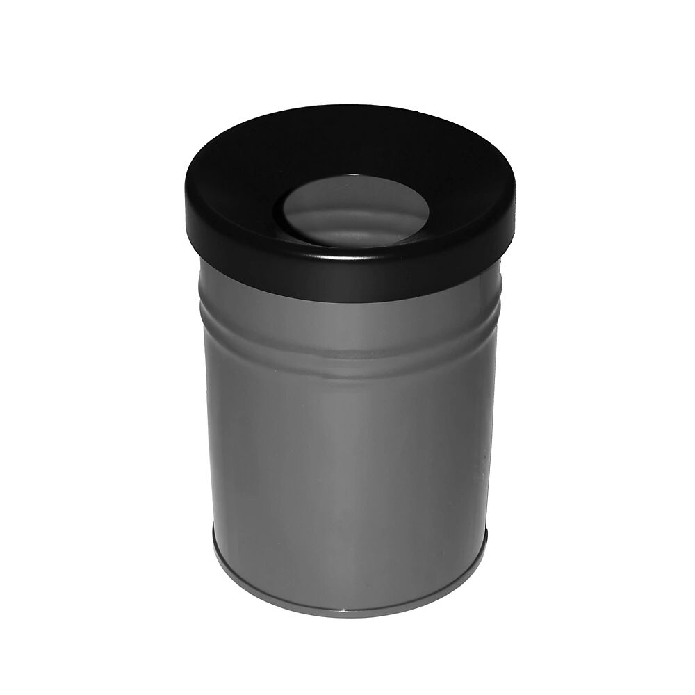 Abfallbehälter, selbstlöschend Volumen 24 l, HxØ 370 x 295 mm neusilber