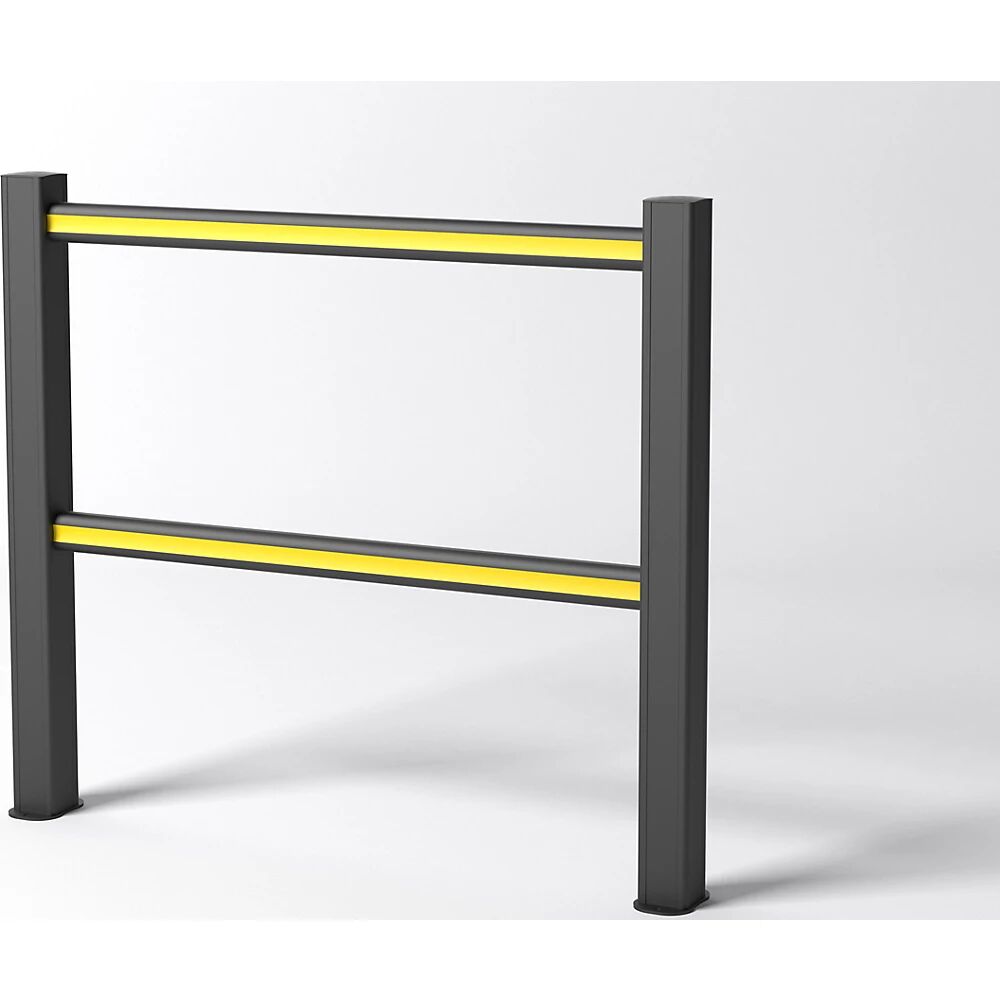 FLEX IMPACT Handlaufsystem schwarze Pfosten - schwarz/gelbe Streben Breite 1250 mm