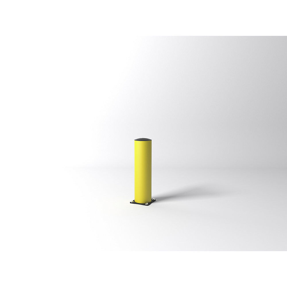 FLEX IMPACT Rammschutzpoller Ø 200 mm, Höhe 750 mm gelb, verzinkte Bodenplatte
