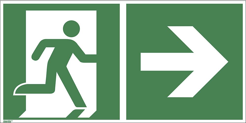 Rettungswege rechts, VE 10 Stk Folie, 300 x 150 mm