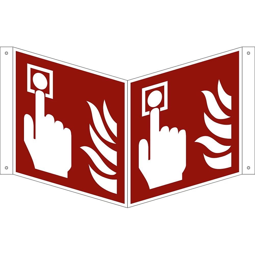 Brandschutzzeichen Brandmelder, VE 10 Stk Aluminium, Nasenschild, 200 x 200 mm