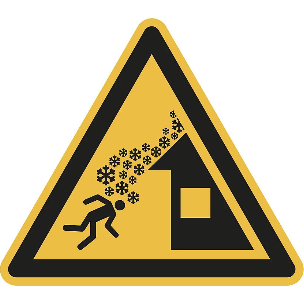 Warnkennzeichen Warnung vor Dachlawine, VE 10 Stk Folie, Schenkellänge 100 mm