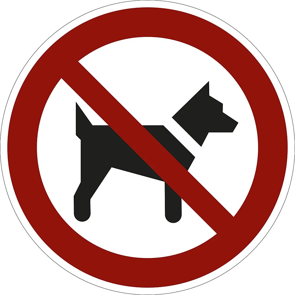 Verbotszeichen Mitführen von Hunden verboten, VE 10 Stk Kunststoff, Ø 200 mm
