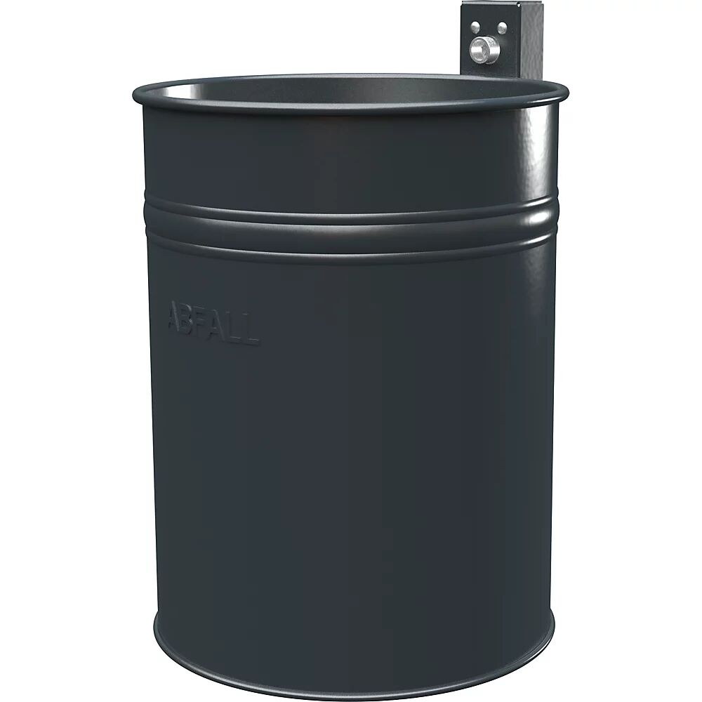 Outdoor-Abfallbehälter Volumen 35 l, HxØ 430 x 330 mm anthrazit