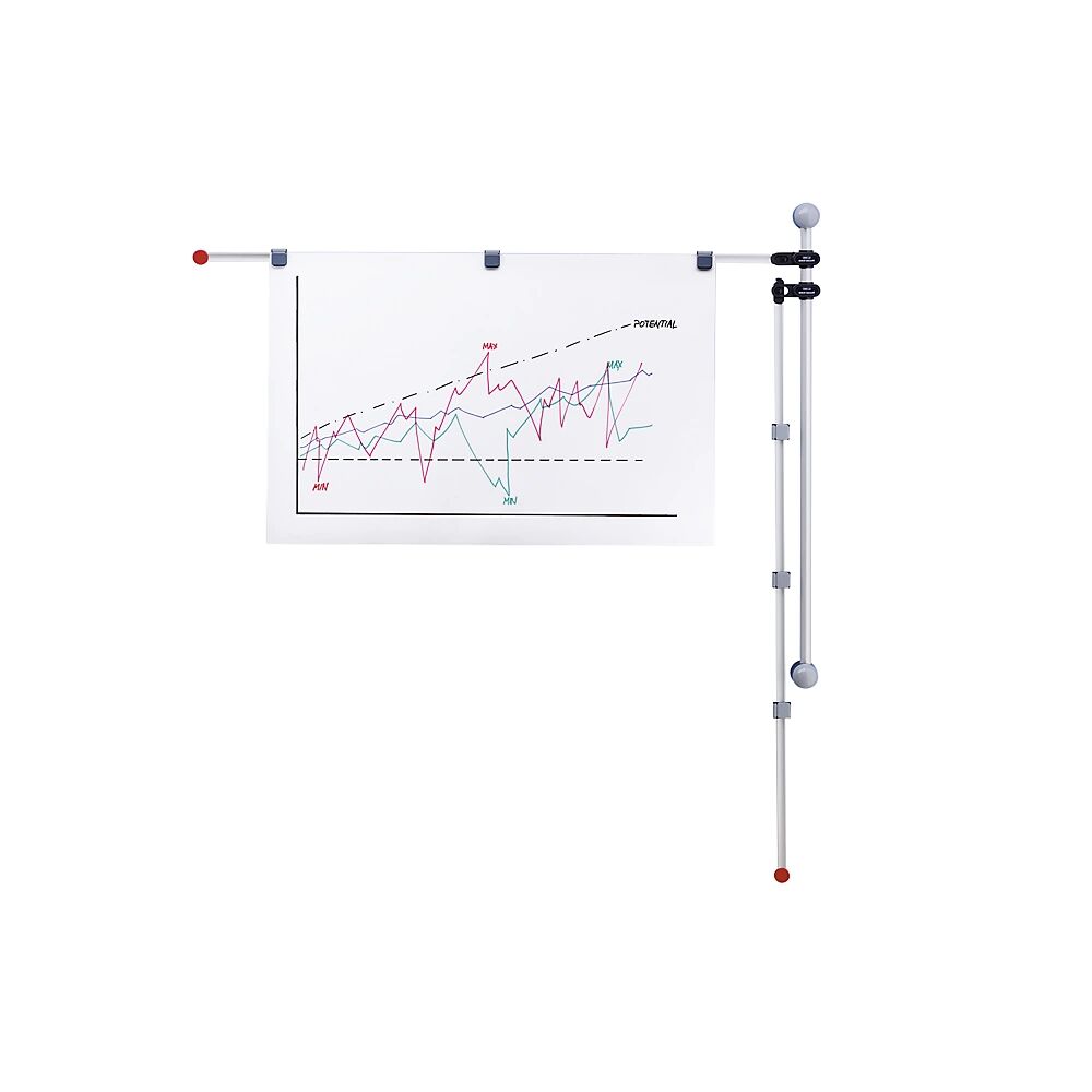 MAUL Planhalter Wand mit 2 Schwenkarmen Höhe 1000 mm