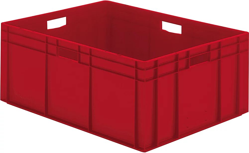 Euro-Format-Stapelbehälter, Wände und Boden geschlossen LxBxH 800 x 600 x 320 mm rot, VE 2 Stk