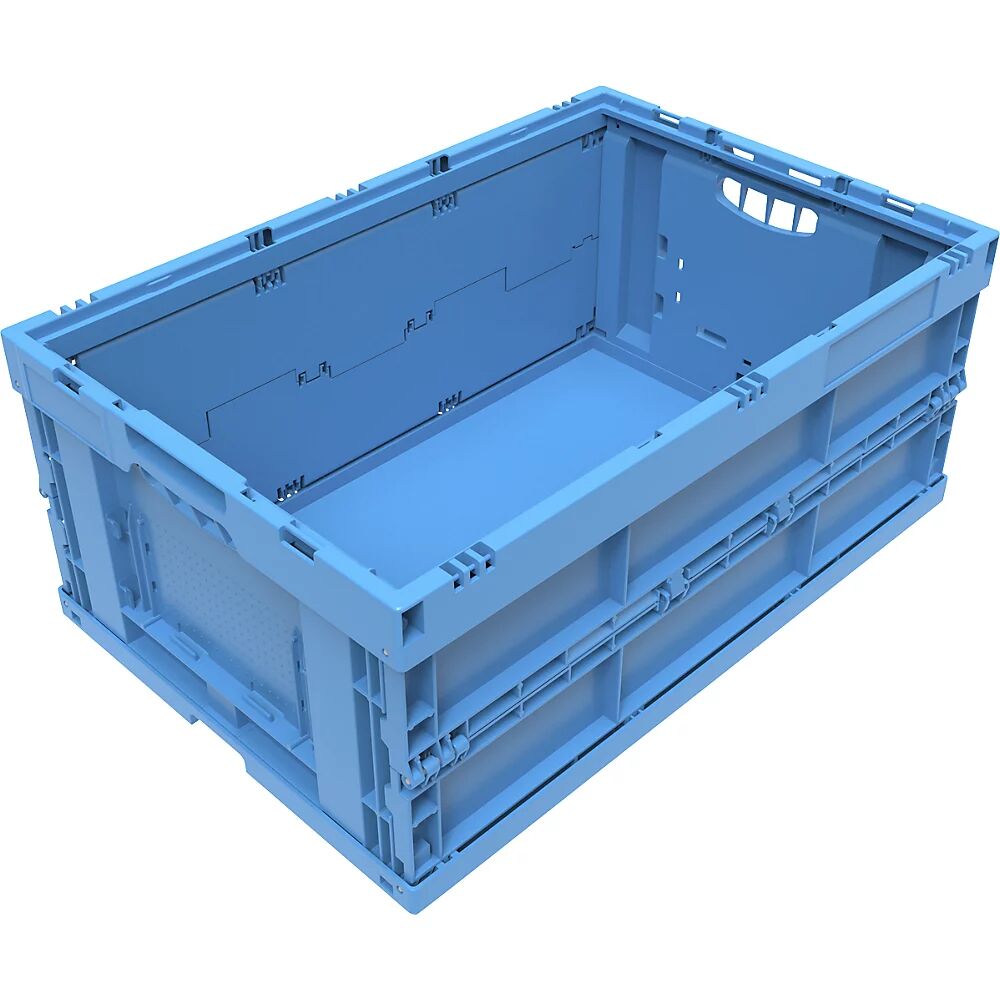 Faltbox aus Polypropylen Inhalt 49 l ohne Deckel, blau