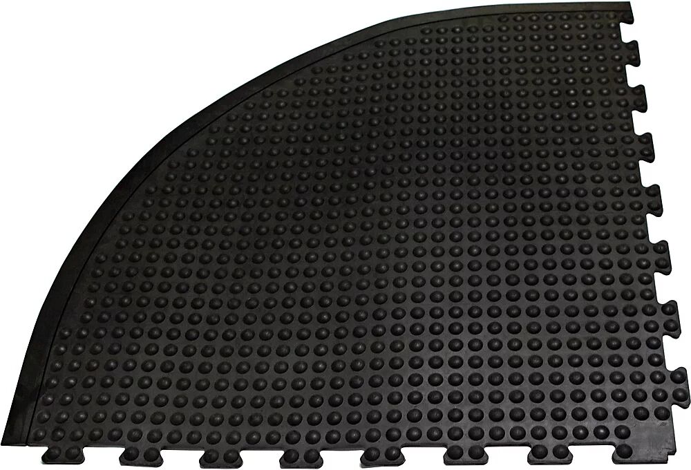 Anti-Ermüdungsmatte YOGA DOME, schwarz genoppt Eckelement LxB 900 x 900 mm