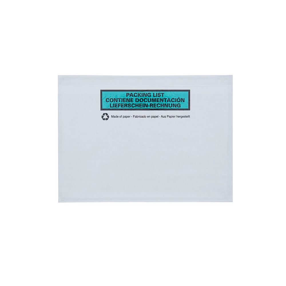 Papier-Dokumententasche transparent, Aufdruck ''Lieferschein-Rechnung'', VE 1000 Stk Format C5, LxB 228 x 165 mm