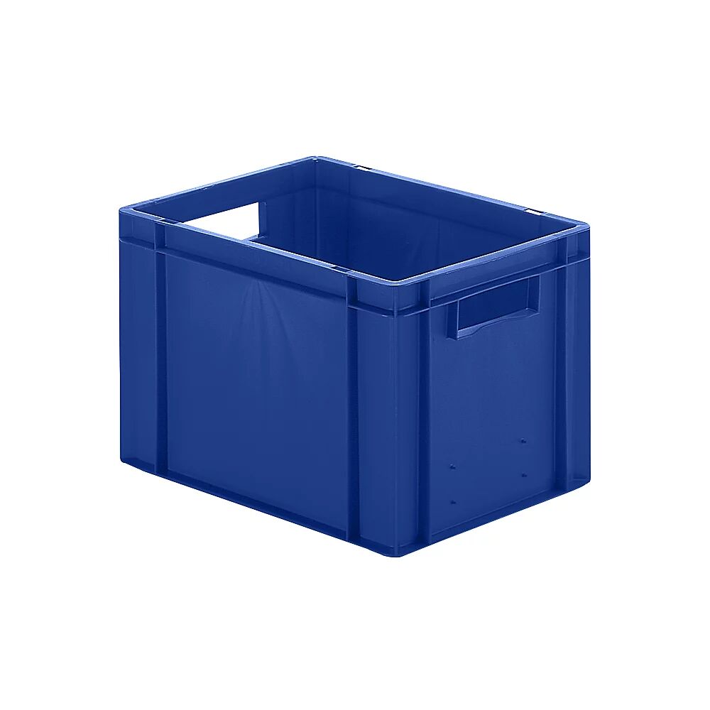 Euro-Format-Stapelbehälter, Wände und Boden geschlossen LxBxH 400 x 300 x 270 mm blau, VE 5 Stk