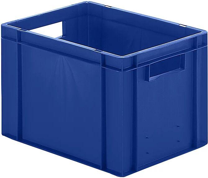 Euro-Format-Stapelbehälter, Wände und Boden geschlossen LxBxH 400 x 300 x 270 mm blau, VE 5 Stk