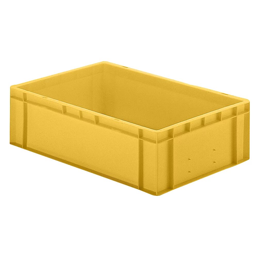 Euro-Format-Stapelbehälter, Wände und Boden geschlossen LxBxH 600 x 400 x 175 mm gelb, VE 5 Stk