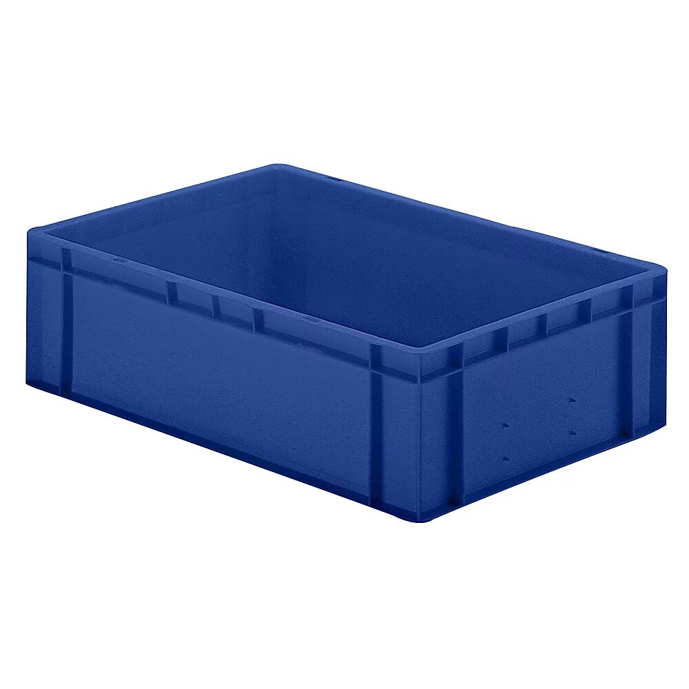 Euro-Format-Stapelbehälter, Wände und Boden geschlossen LxBxH 600 x 400 x 175 mm blau, VE 5 Stk