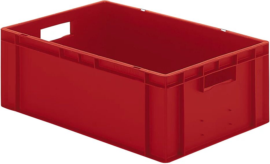 Euro-Format-Stapelbehälter, Wände und Boden geschlossen LxBxH 600 x 400 x 210 mm rot, VE 5 Stk