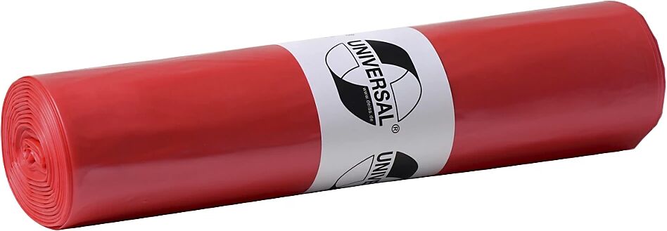 PE-Abfallsäcke, Inhalt 120 l UNIVERSAL PE-HD Materialstärke 23 µm, rot, VE 500 Stk