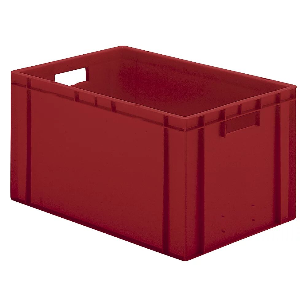 Euro-Format-Stapelbehälter, Wände und Boden geschlossen LxBxH 600 x 400 x 320 mm rot, VE 5 Stk
