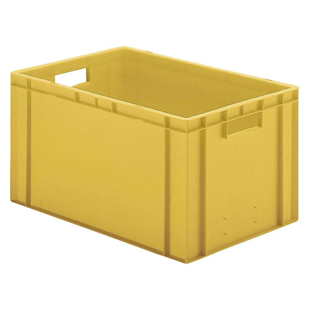 Euro-Format-Stapelbehälter, Wände und Boden geschlossen LxBxH 600 x 400 x 320 mm gelb, VE 5 Stk
