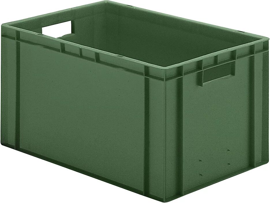 Euro-Format-Stapelbehälter, Wände und Boden geschlossen LxBxH 600 x 400 x 320 mm grün, VE 5 Stk