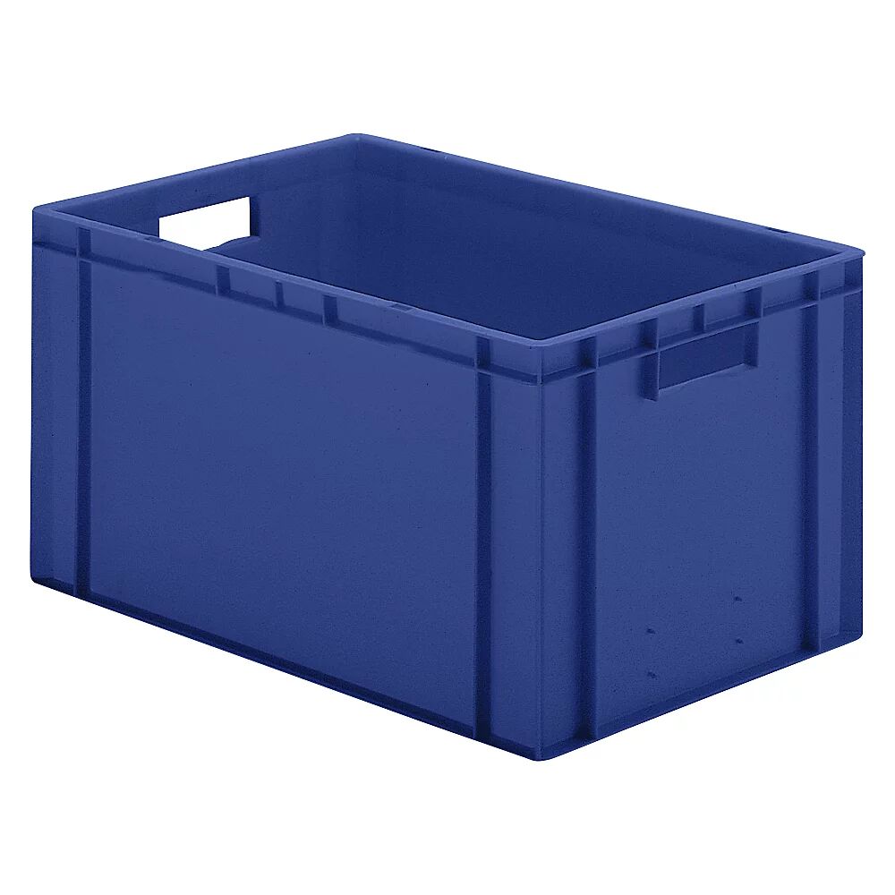 Euro-Format-Stapelbehälter, Wände und Boden geschlossen LxBxH 600 x 400 x 320 mm blau, VE 5 Stk