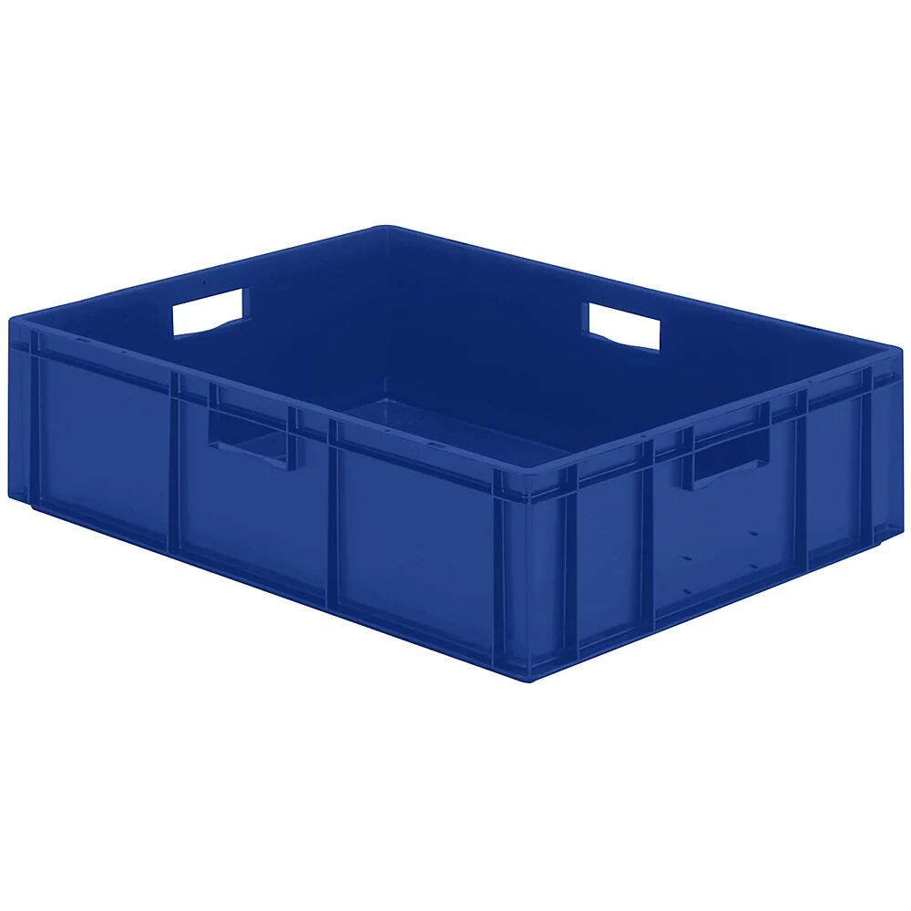 Euro-Format-Stapelbehälter, Wände und Boden geschlossen LxBxH 800 x 600 x 210 mm blau, VE 2 Stk