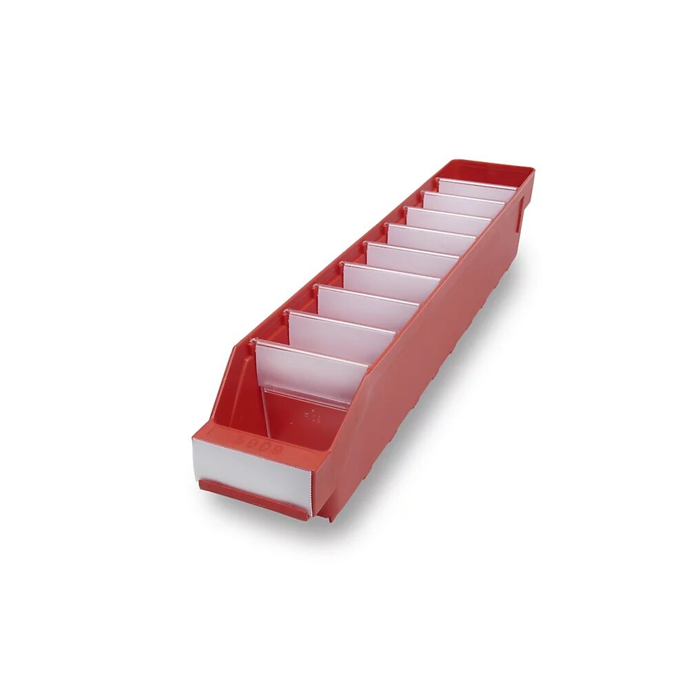 STEMO Regalkasten aus hochschlagfestem Polypropylen rot LxBxH 500 x 90 x 95 mm, VE 40 Stk