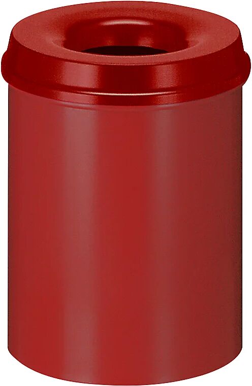 Papierkorb, selbstlöschend Volumen 15 l, HxØ 360 x 255 mm Korpus rot / Löschkopf rot