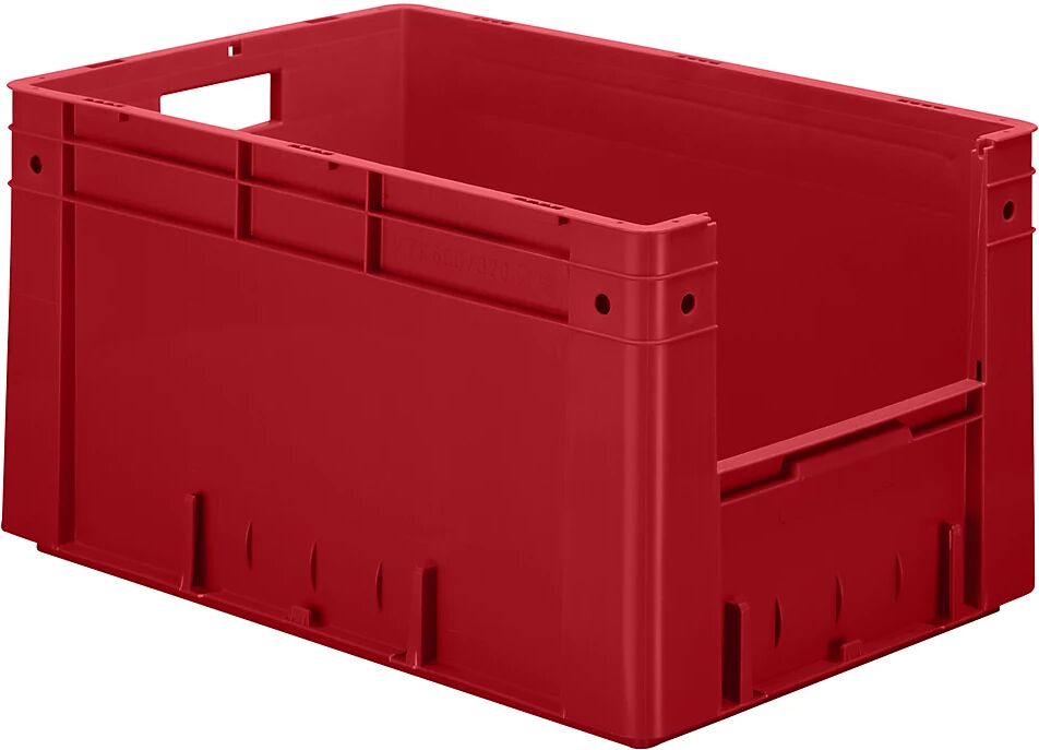 Euro-Stapelbehälter Inhalt 60 l, Außen-LxBxH 600 x 400 x 320 mm, VE 2 Stk rot