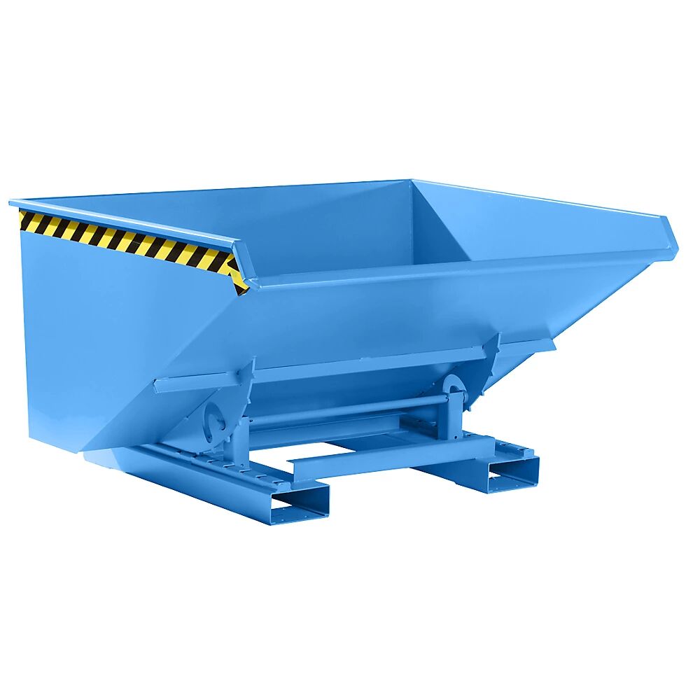 EUROKRAFTpro Kippbehälter inkl. Abrollmechanismus Volumen 0,9 m³, LxBxH 1260 x 1570 x 835 mm blau