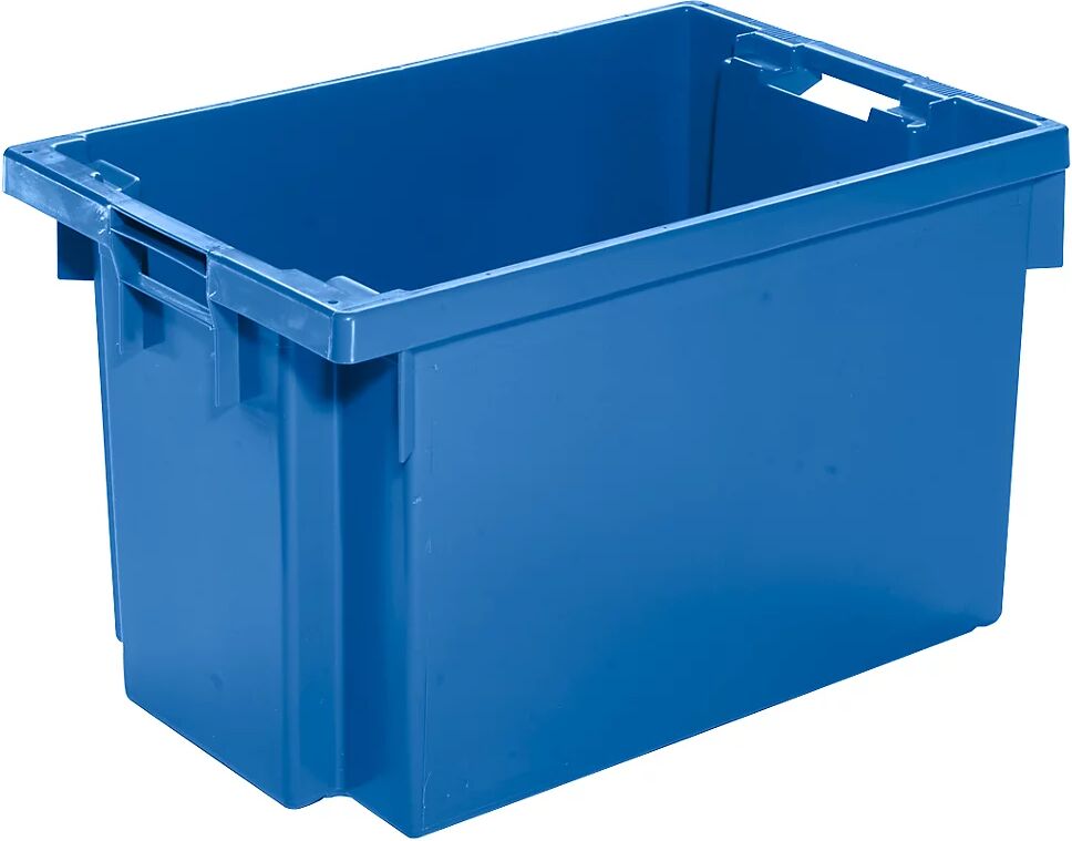 Drehstapelbehälter aus HDPE Inhalt 60 l Wände und Boden geschlossen, blau