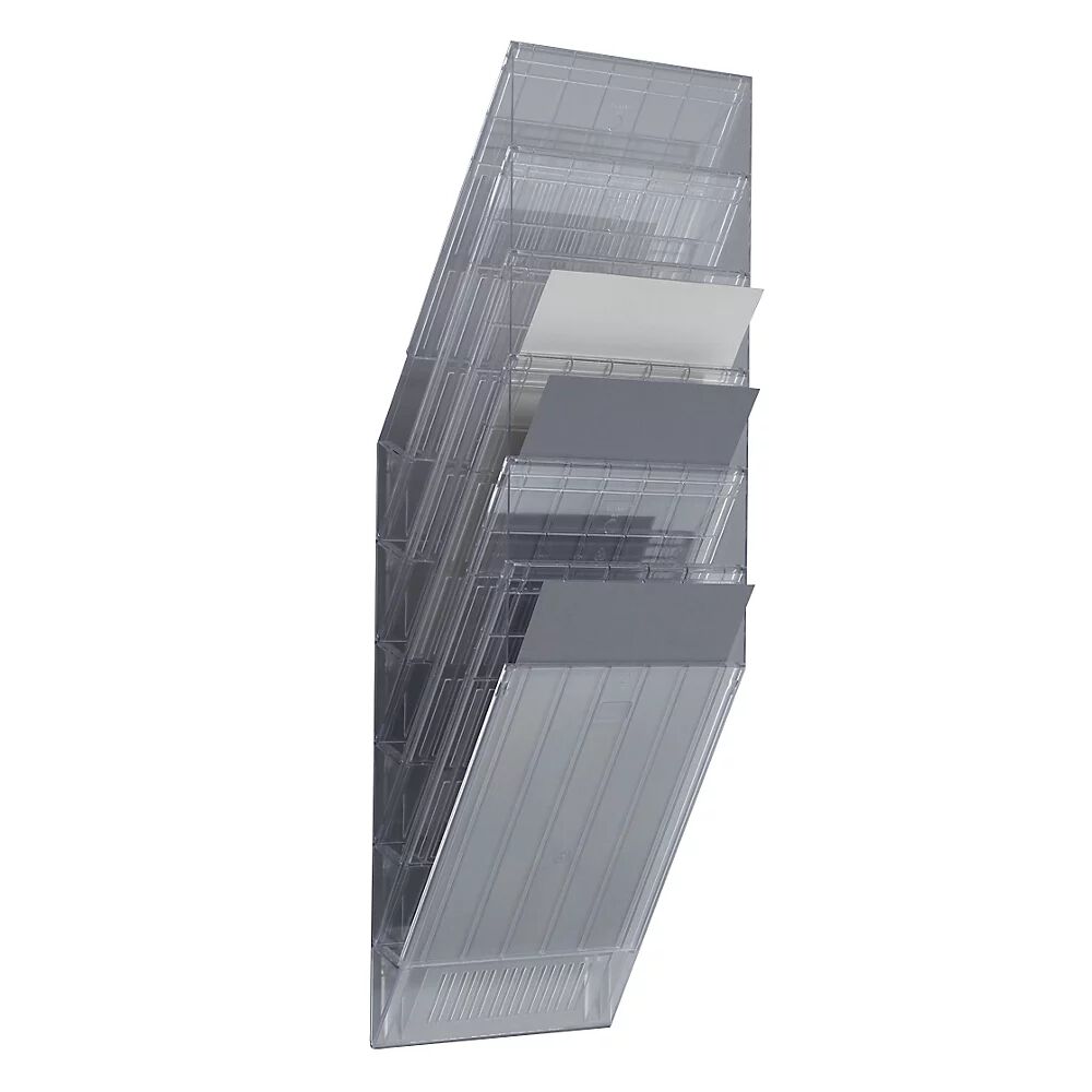 DURABLE Wandprospektspender Hochformat, 6 x DIN A4, VE 2 Stk transparent