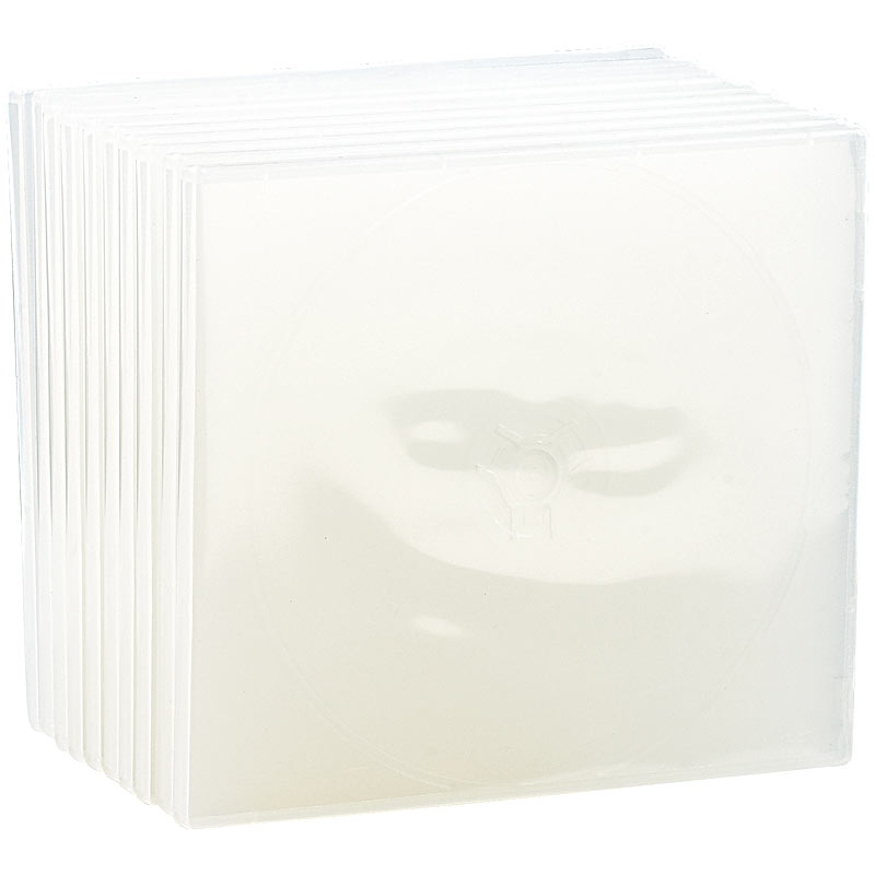 Pearl Doppel CD Slim Soft Boxen im 10er-Set, 7 mm, transparent