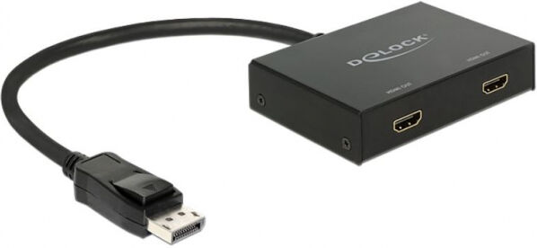 DeLock 87666 - Displayport 1.2 Splitter - 1 x Displayport in > 2 x HDMI out 4K