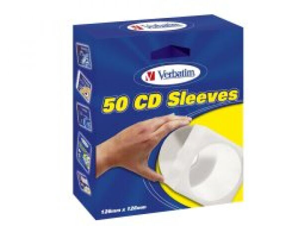 Verbatim CD/DVD Papiertaschen mit Fenster und Lasche / 50er Pack