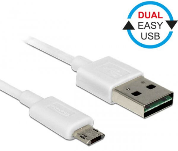 Delock 84805 - USB Kabel A -> Micro-B St/St 0.20m Easy USB