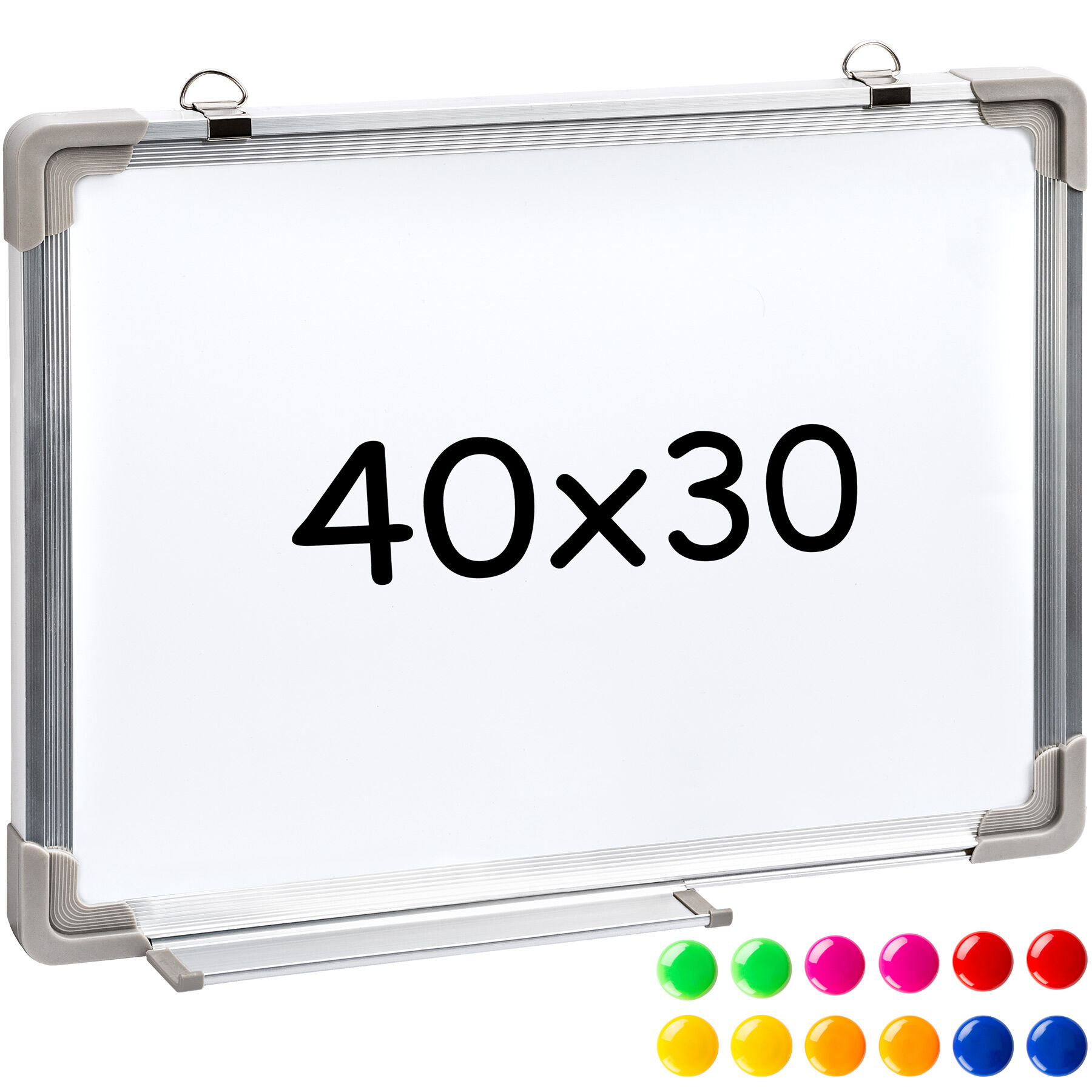 tectake Magnetická tabule vč. 12-ti barevných magnetů - 40 x 30 x 2 cm