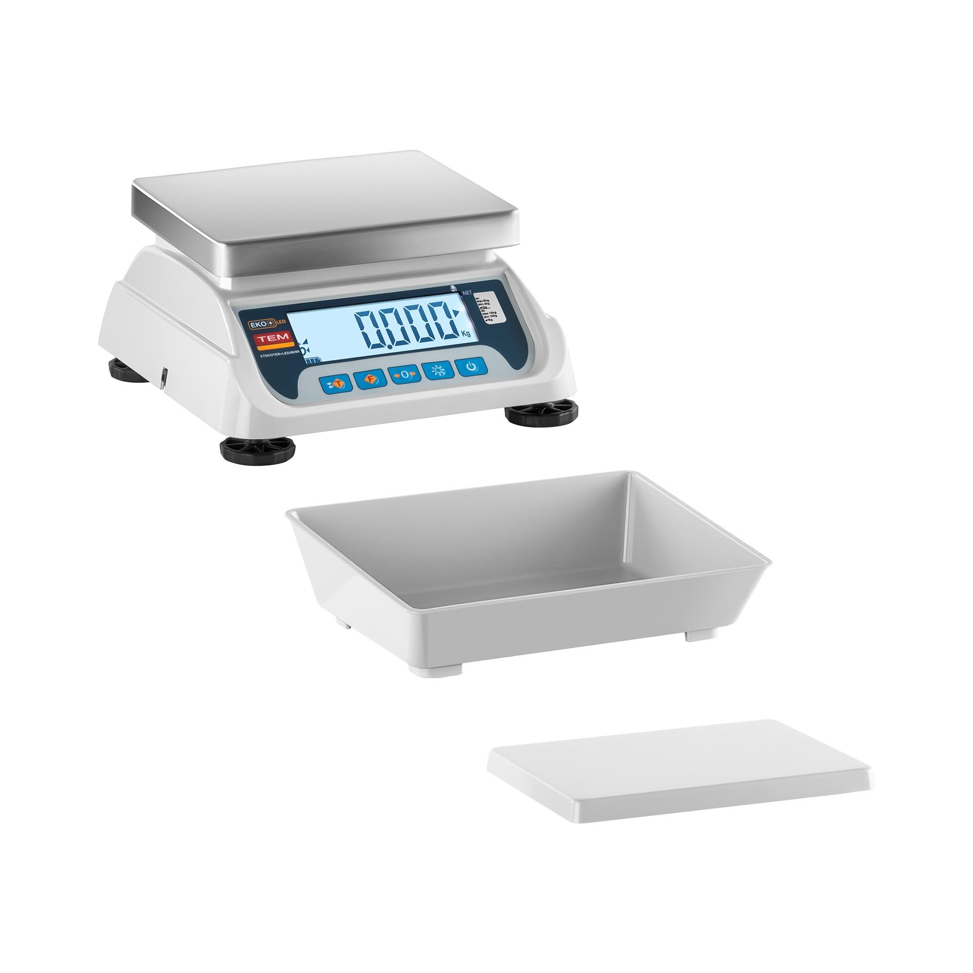 TEM Stolní váha - cejchovaná - 15 kg / 5 g - LCD displej TEKO+LCD015C-B1