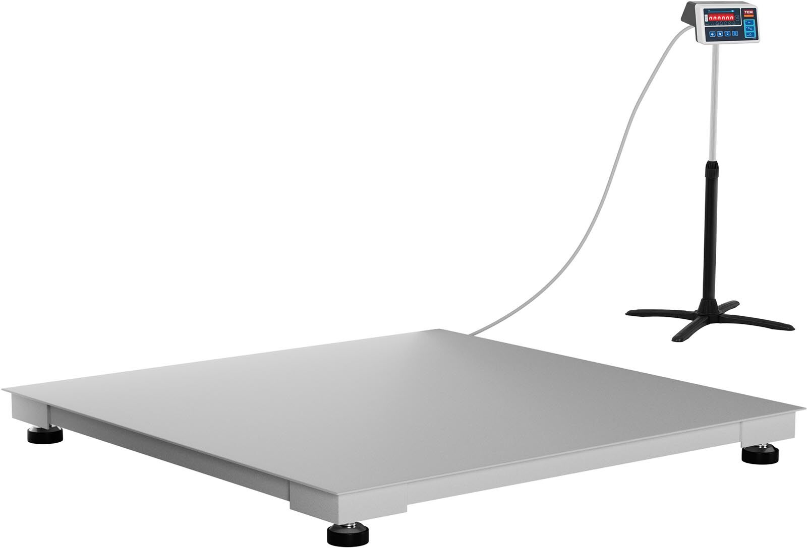 TEM Gulvvekt - sertifisert - 1,500 kg / 500 g - 120 x 120 cm - LED 10200047