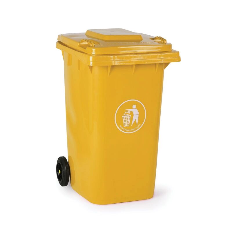 B2B Partner Plastikowy pojemnik na odpady 240 litrów, żółty